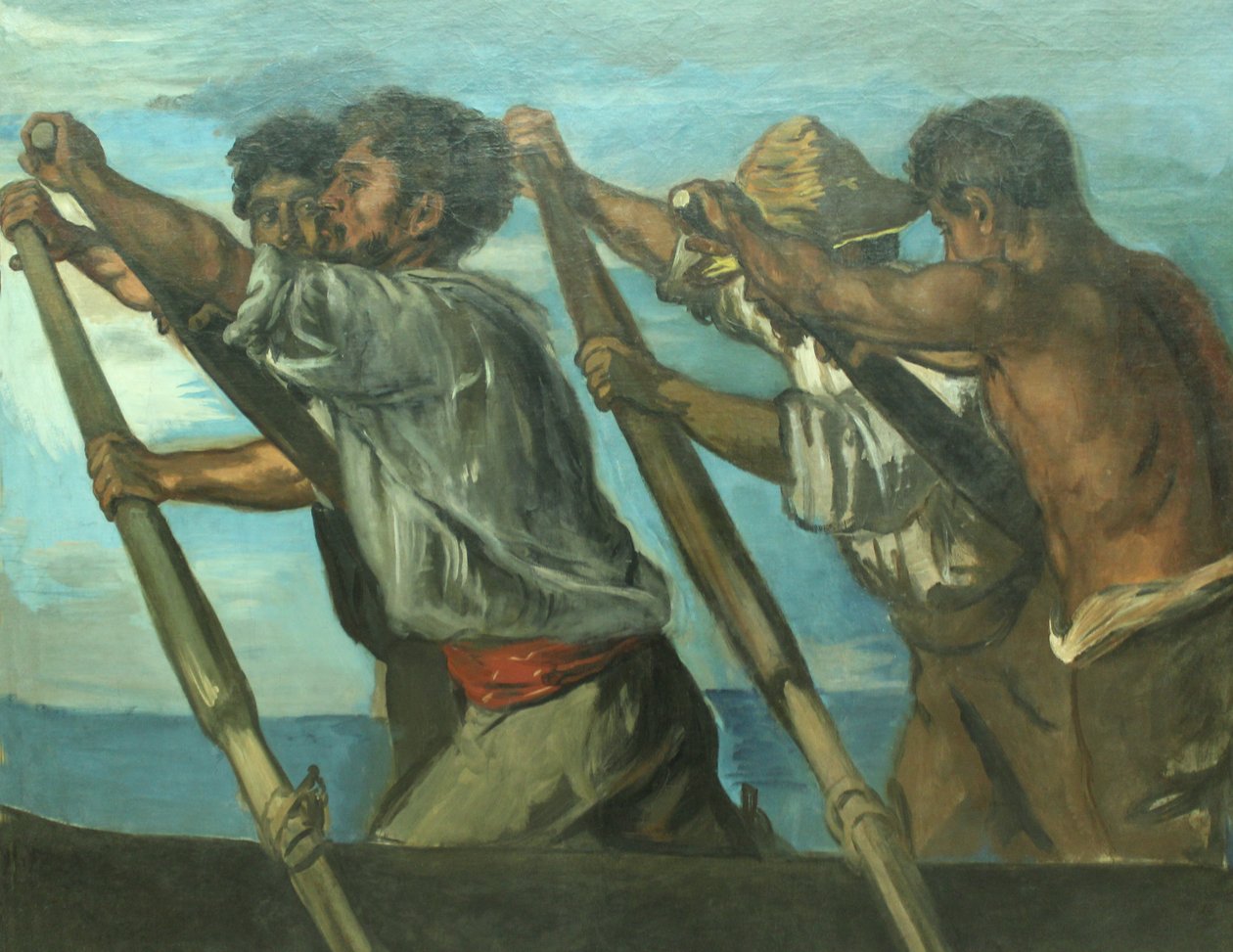 French : Rameurs. Etude sur les fresques de la station zoologique de Naples The Rowers - Hans von Marées