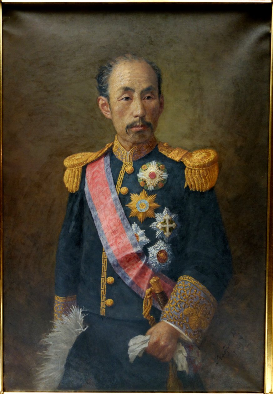Portrait de Sanjo Sanetomi (1837-1891) - Harada Naojiro