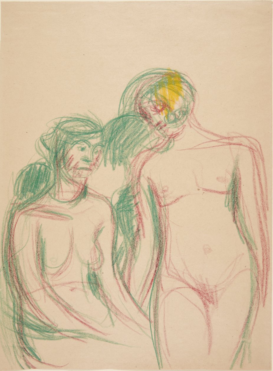 Un modèle féminin assis et un modèle féminin debout - Harald Giersing