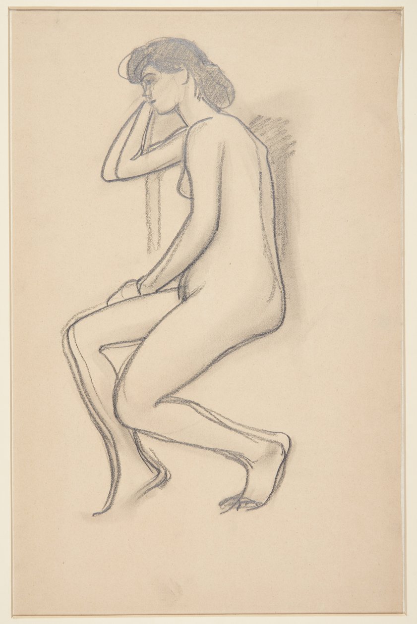 Modèle féminin assis, vu de côté - Harald Giersing