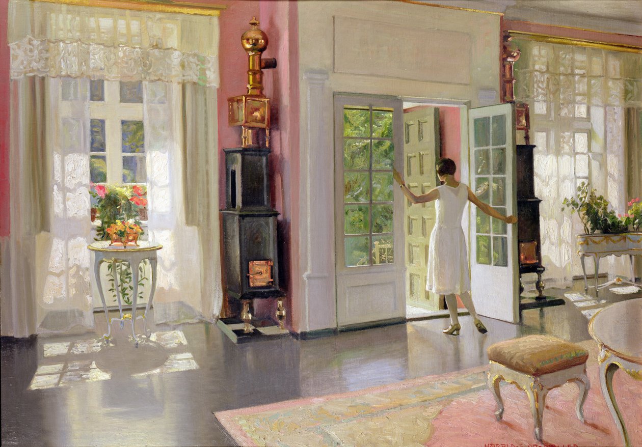 Intérieur (huile sur toile) - Harald Slott Moller