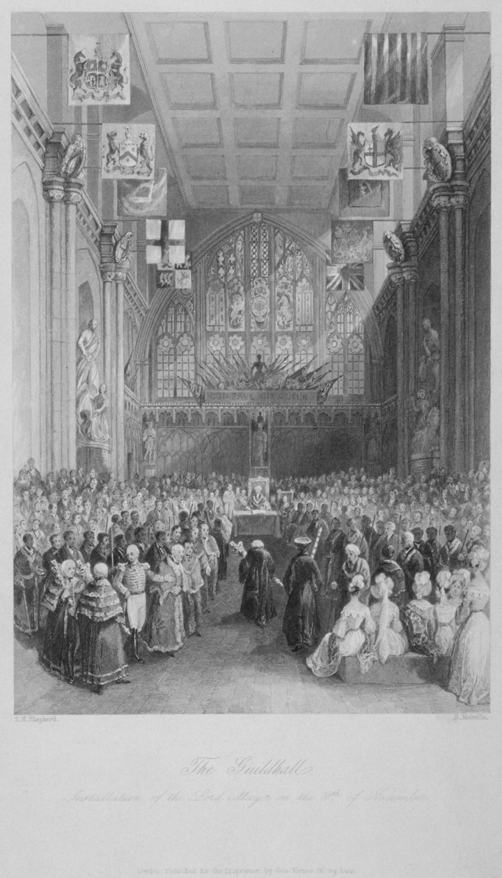 Installation du Lord Maire de Londres au Guildhall, City of London, 1838 - Harden Sidney Melville