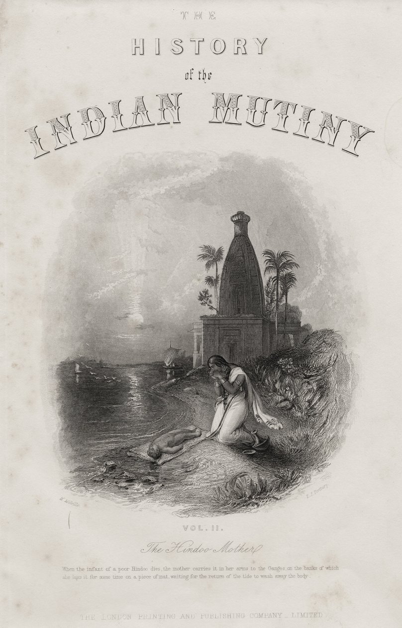 La Mère Hindoue, gravée par E.J. Portbury, page de titre de 