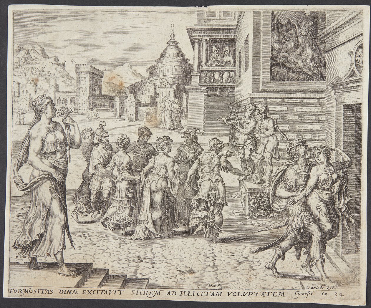 Dinah sort et est séduite par Shechem - Harmen Jansz. Muller