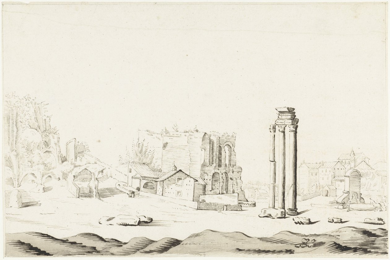 Ruines du Campo Vaccino dans le Forum Romain - Harmen ter Borch