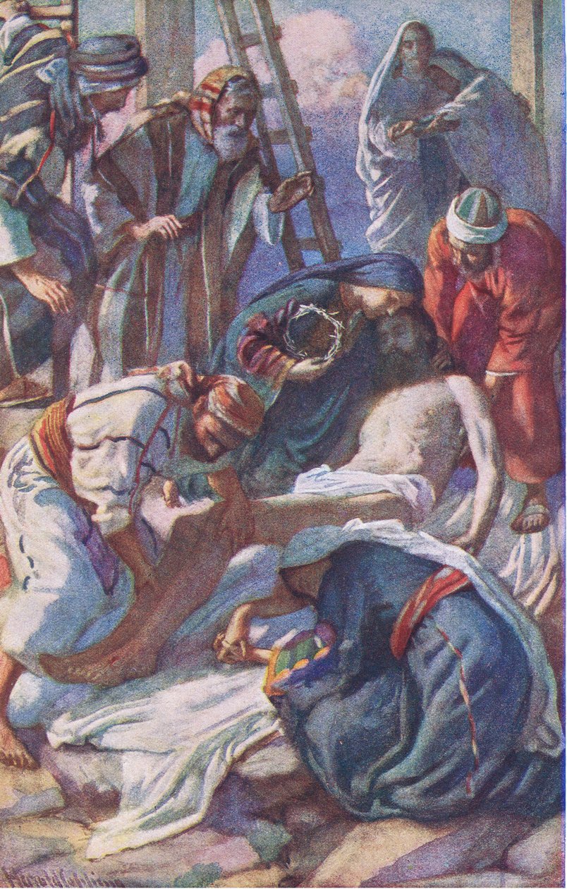 À la croix, illustration de Harold Copping Pictures: The Crown Series, vers 1920 - Harold Copping