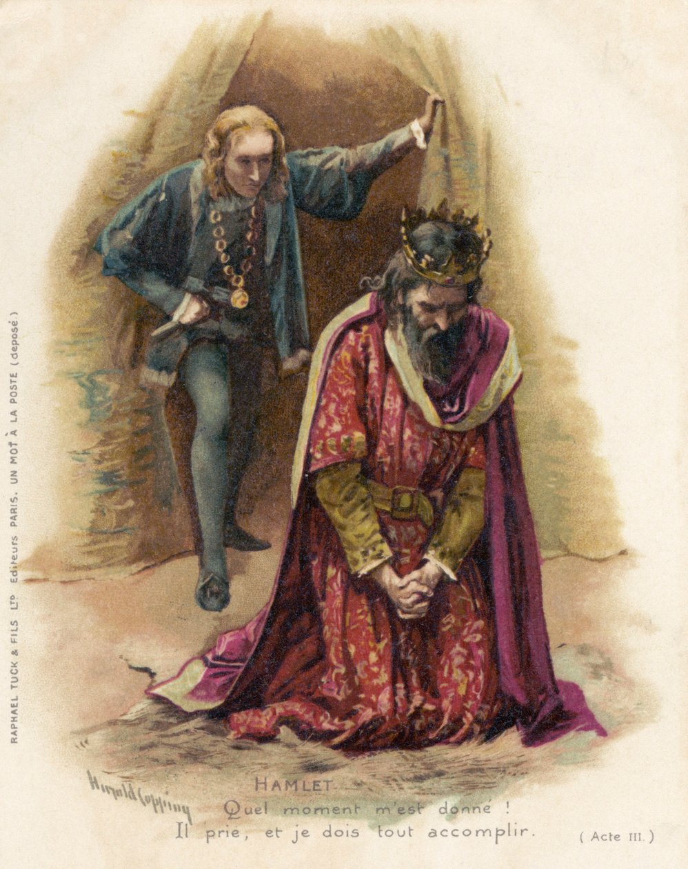 Hamlet confronte le coupable Claudius - Harold Copping