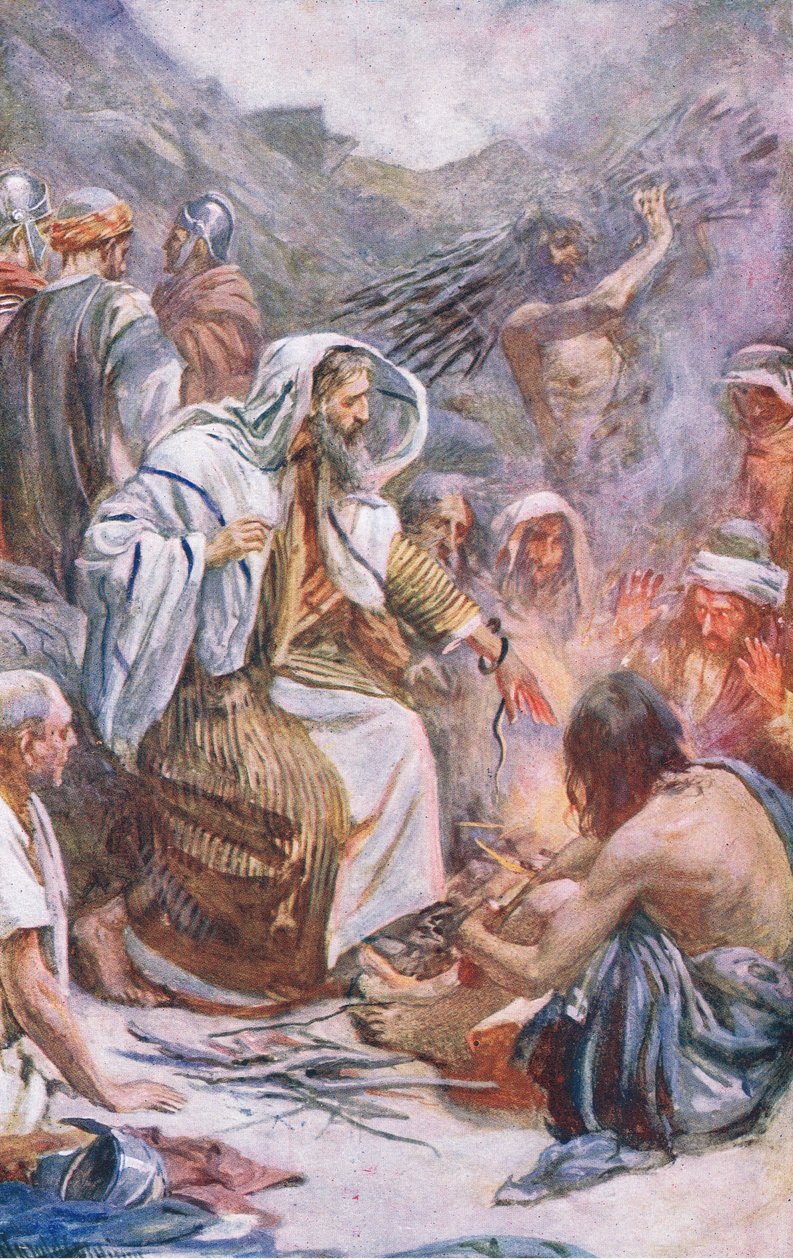Saint Paul à Melita, illustration de Harold Copping Pictures: The Crown Series, vers 1920 - Harold Copping