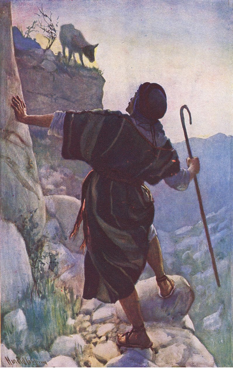La brebis perdue, illustration de Harold Copping Pictures: The Crown Series, vers 1920 - Harold Copping