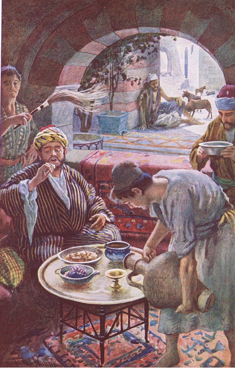Le riche et Lazare, illustration de Harold Copping Pictures: The Crown Series, vers 1920 - Harold Copping