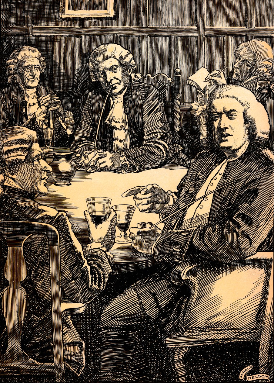 Dr. Johnson discutant avec ses amis, vers 1900, 1912 - Harold Edward Hughes Nelson