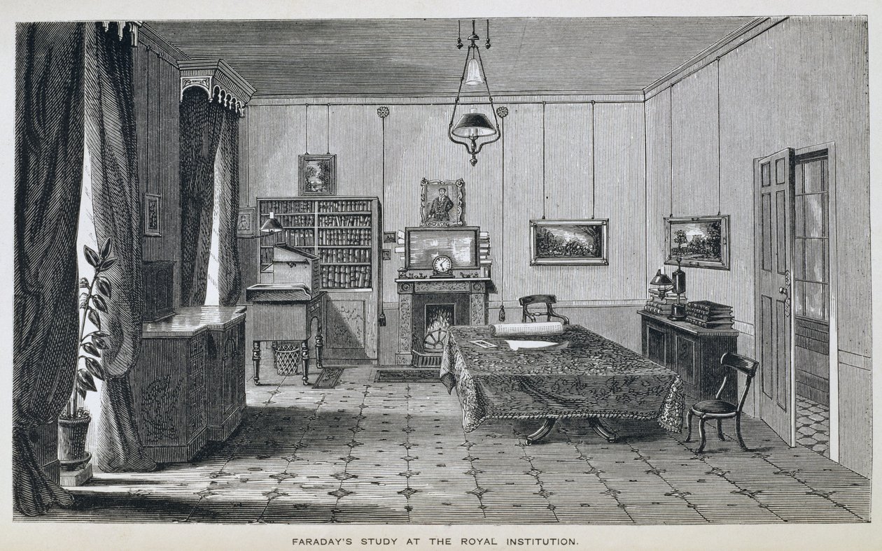 Étude de Michael Faraday au deuxième étage de la Royal Institution, de 