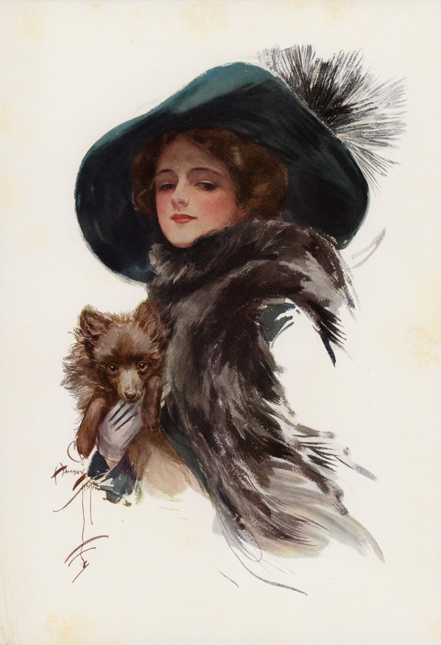 A Coward (lithographie couleur) - Harrison Fisher