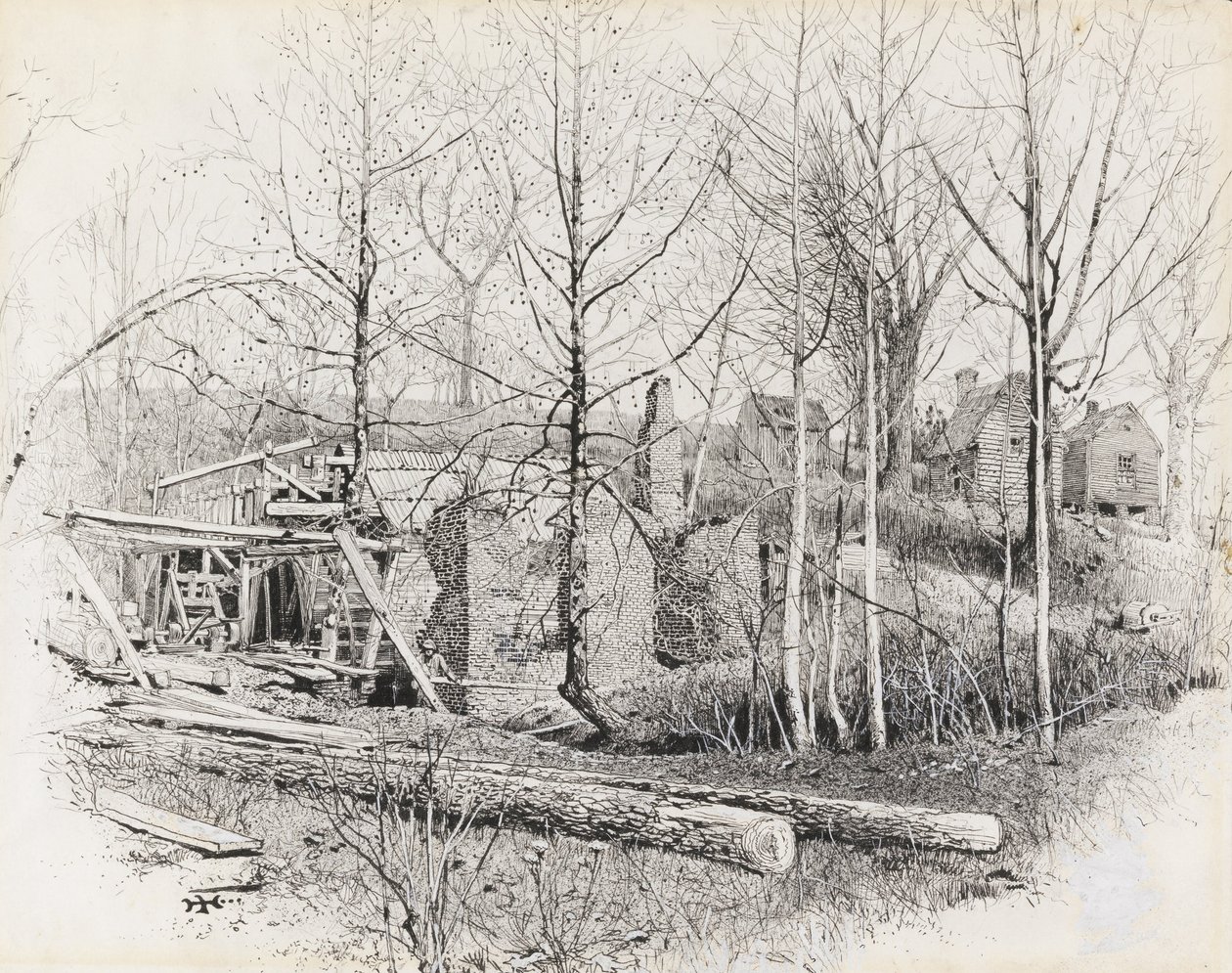 Aspect actuel de Gainess Mill, vue vers l