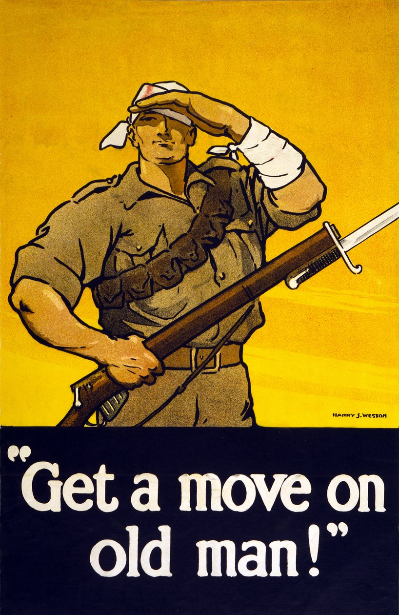 Affiche de recrutement Bouge-toi vieux, pub. 1915 - Harry J. Weston