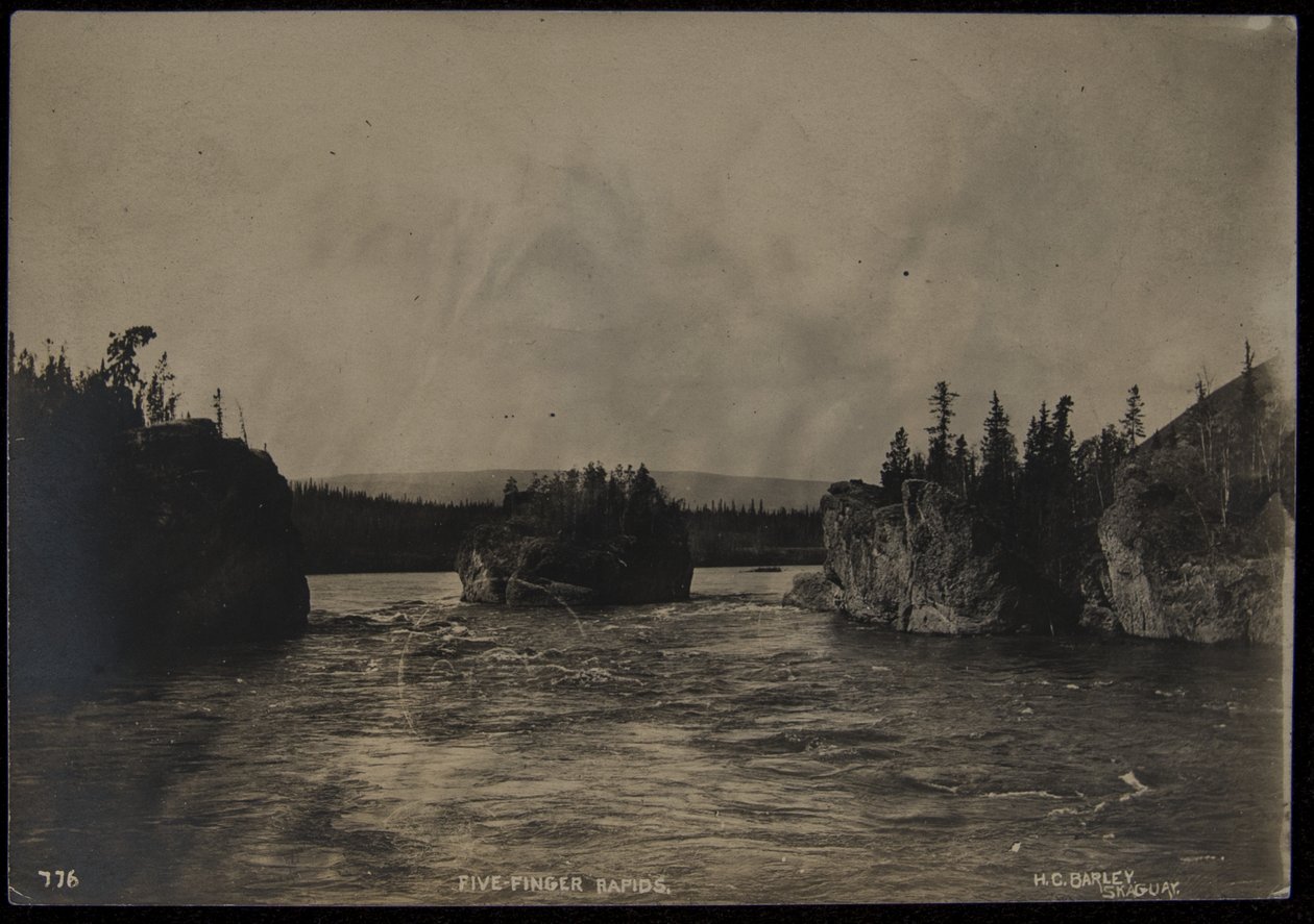 Rapides des Cinq Doigts, photographe, H.C. Barley, Skagway, sans date (photo n/b) - Harry C. Barley