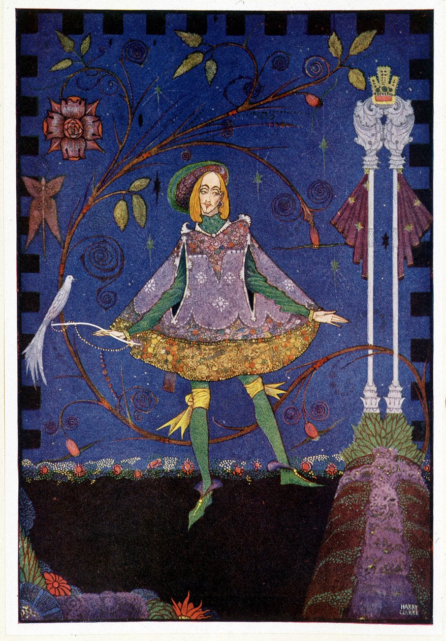Sur la tombe du père de la princesse poussait alors un rosier - Le porcher "La Princesse et le Porcher" - dans "Contes de fées" par Hans Christian Andersen, ill. par Harry Clarke - Harry Clarke
