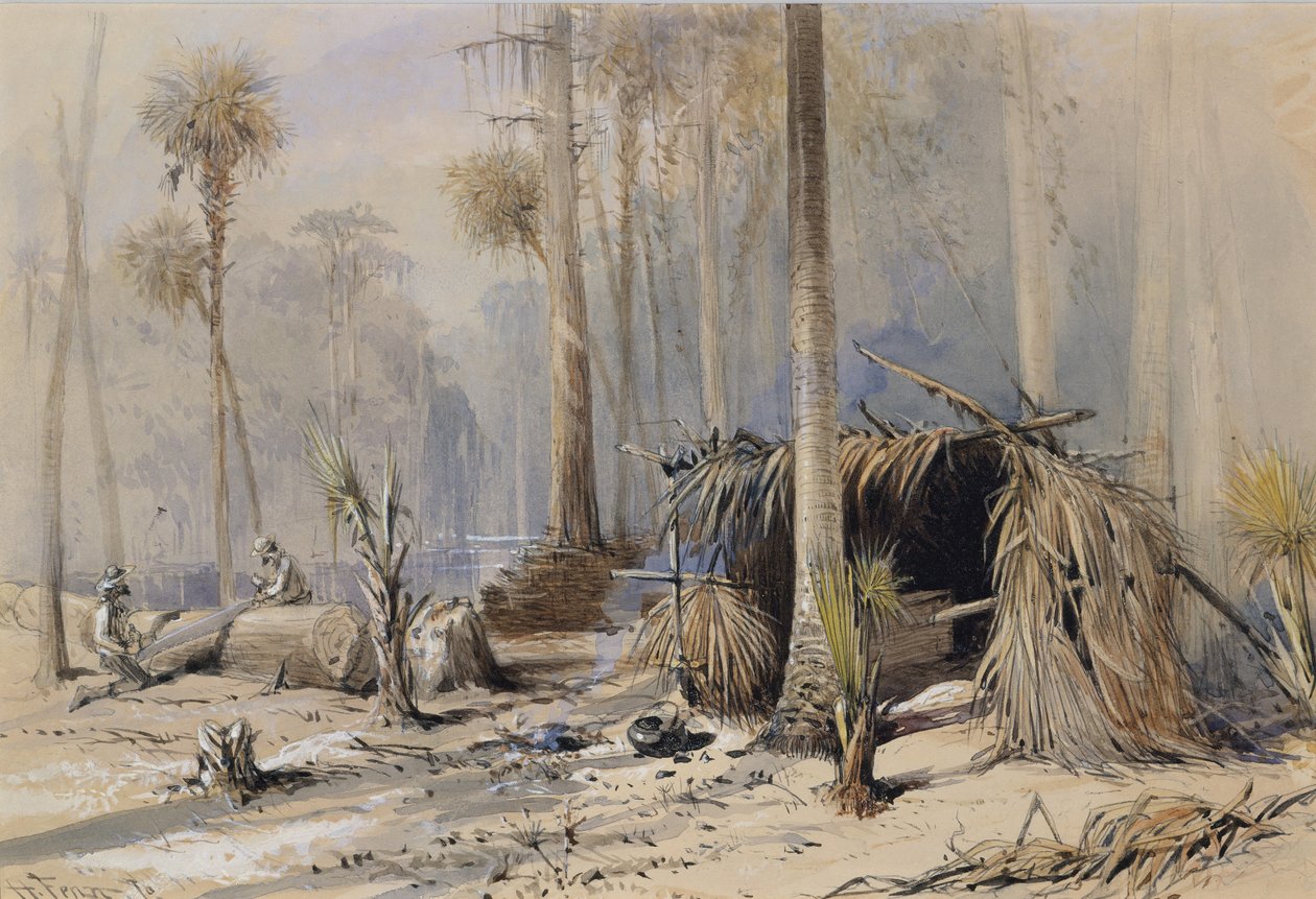 La cour de bardeaux de cyprès, rivière Ocklawaha, Floride - Harry Fenn