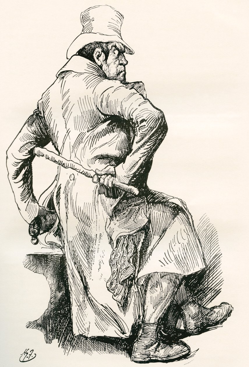 Bill Sikes. Illustration de Harry Furniss pour le roman de Charles Dickens Oliver Twist, de l