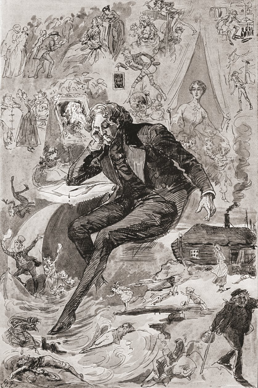 David Copperfield. Illustration par Harry Furniss pour le roman de Charles Dickens David Copperfield, de l