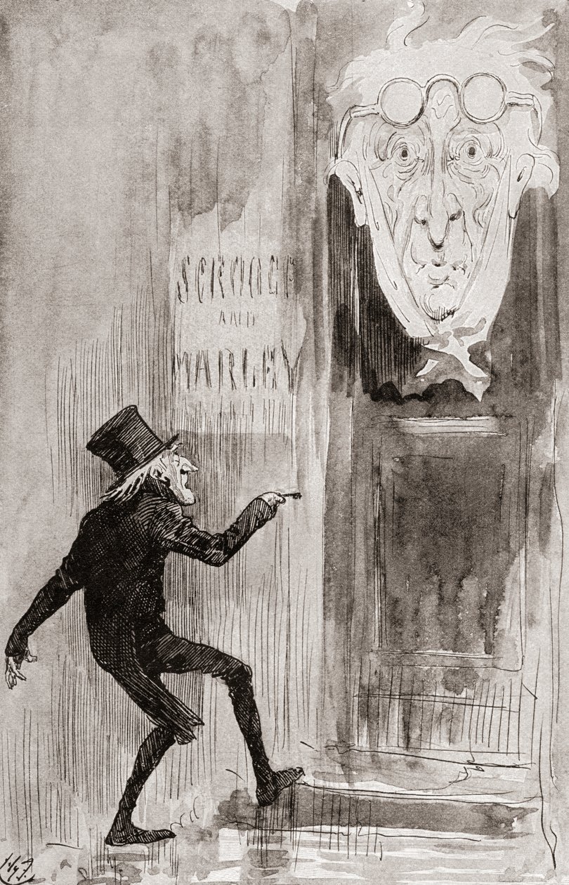Illustration pour Un chant de Noël des Livres de Noël de Charles Dickens - Harry Furniss