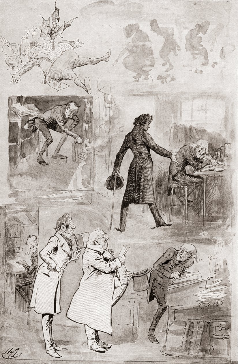 Illustration pour Un chant de Noël des Livres de Noël de Charles Dickens - Harry Furniss