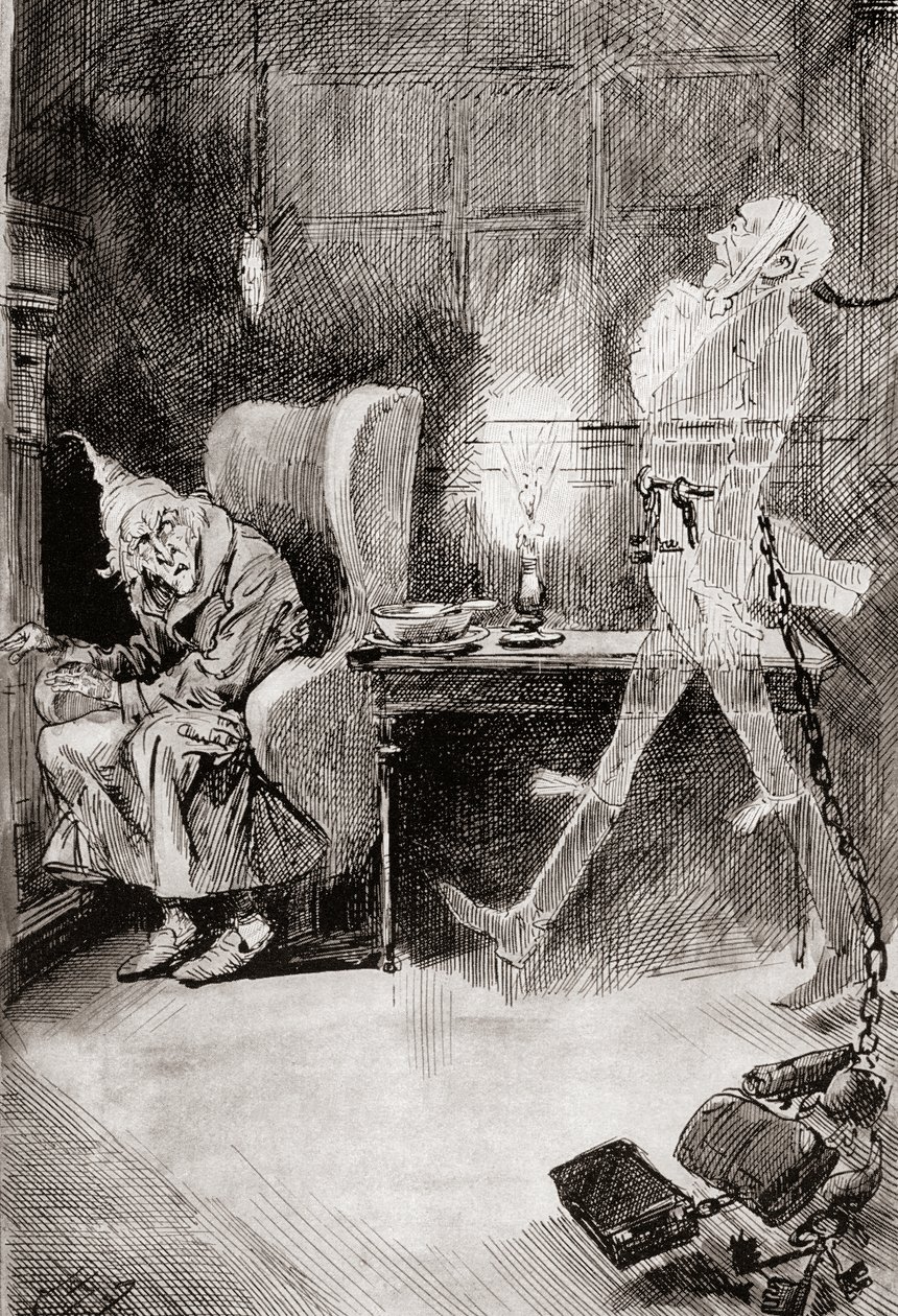 Illustration pour Un chant de Noël des Livres de Noël de Charles Dickens - Harry Furniss