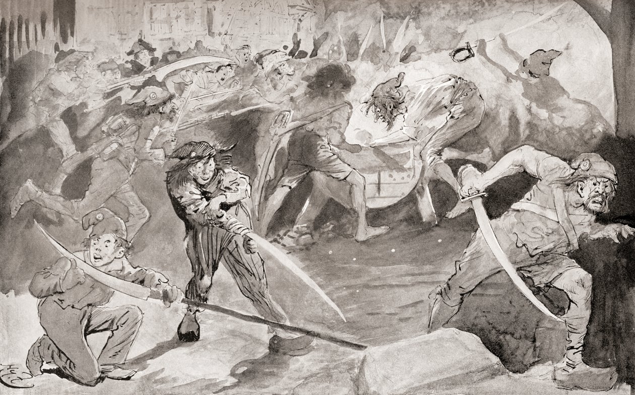 Illustration pour le roman A Tale of Two Cities de Charles Dickens - Harry Furniss