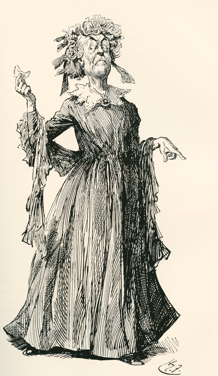 La tante de M. F. Illustration de Harry Furniss pour le roman Little Dorrit de Charles Dickens, de l