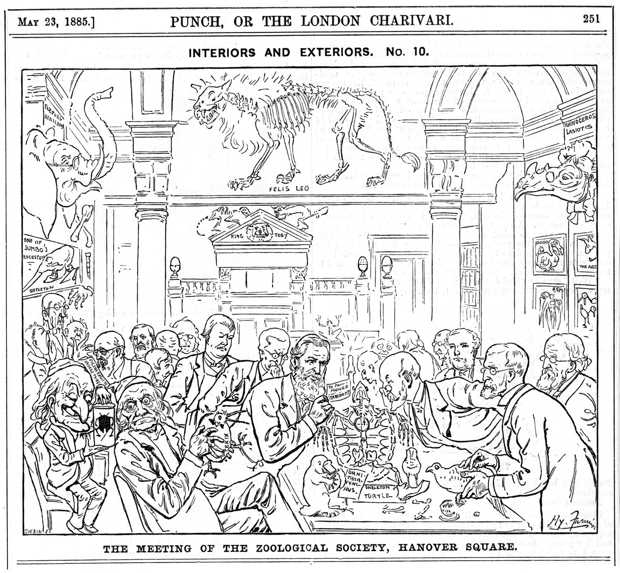 La réunion de la Société zoologique royale, Hanover Square, Londres - Harry Furniss