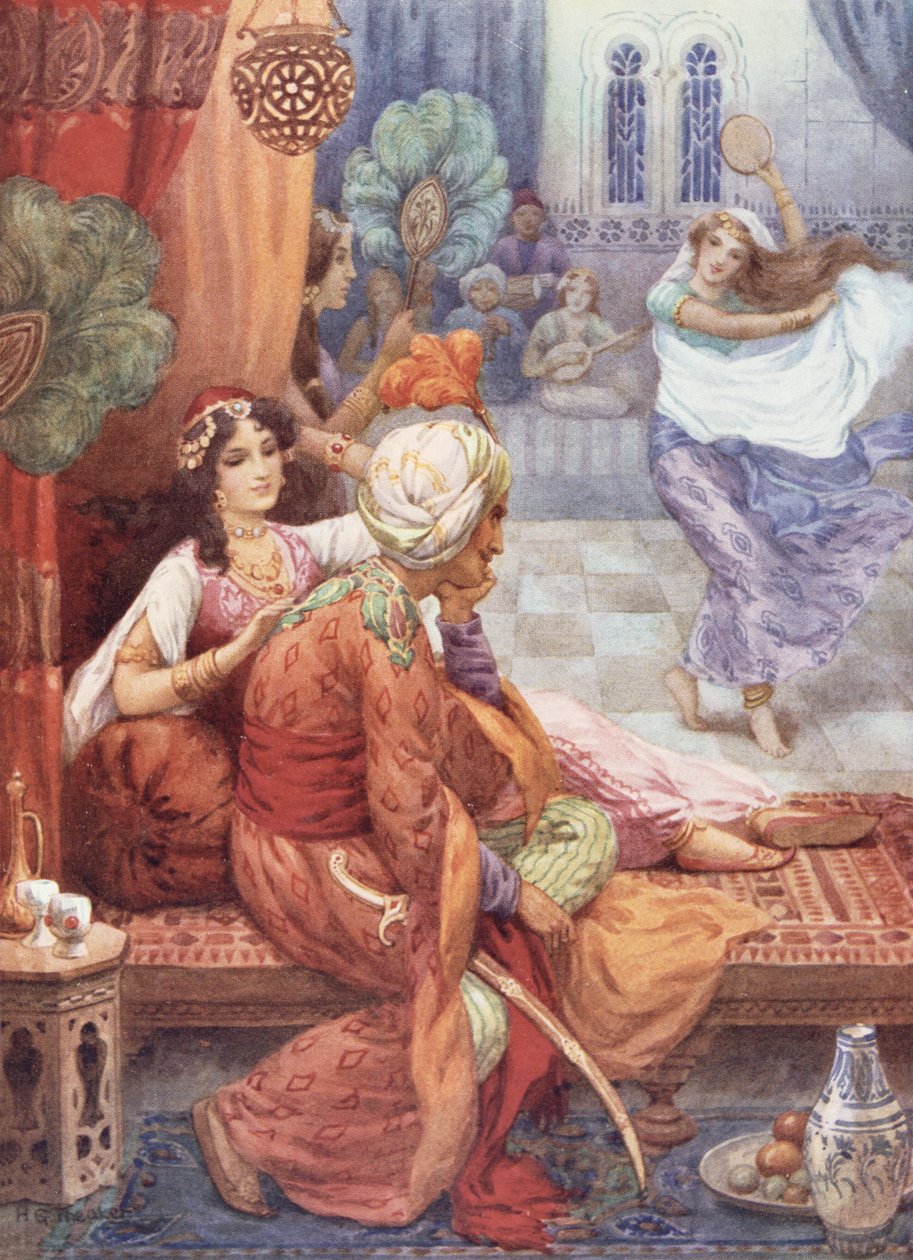 Prince Ahmed et la fée Banou, illustration tirée de "Children