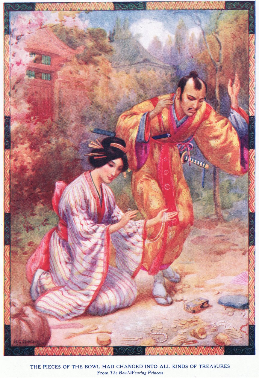 Les morceaux du bol se sont transformés en toutes sortes de trésors (de la princesse au bol) (litho) - Harry George Theaker