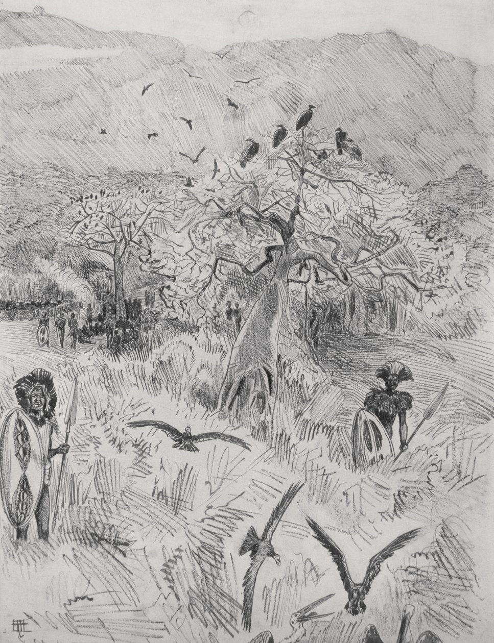 Camp Masai, c.1884 - Harry Hamilton Johnston