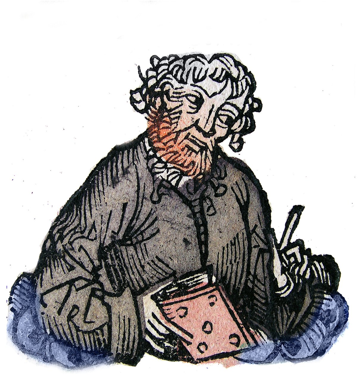 Portrait de Juvénal (Decimus Iunius Iuuenalis) poète satirique latin de la fin du 1er siècle. Xylographie de "Chroniques de Nuremberg" par Hartmann Schedel - Hartmann Schedel