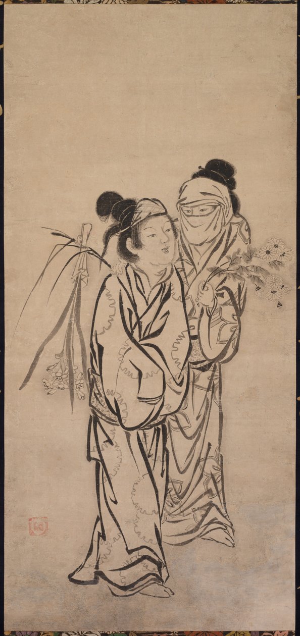 Un couple, fin des années 1500 - Hasegawa Soen