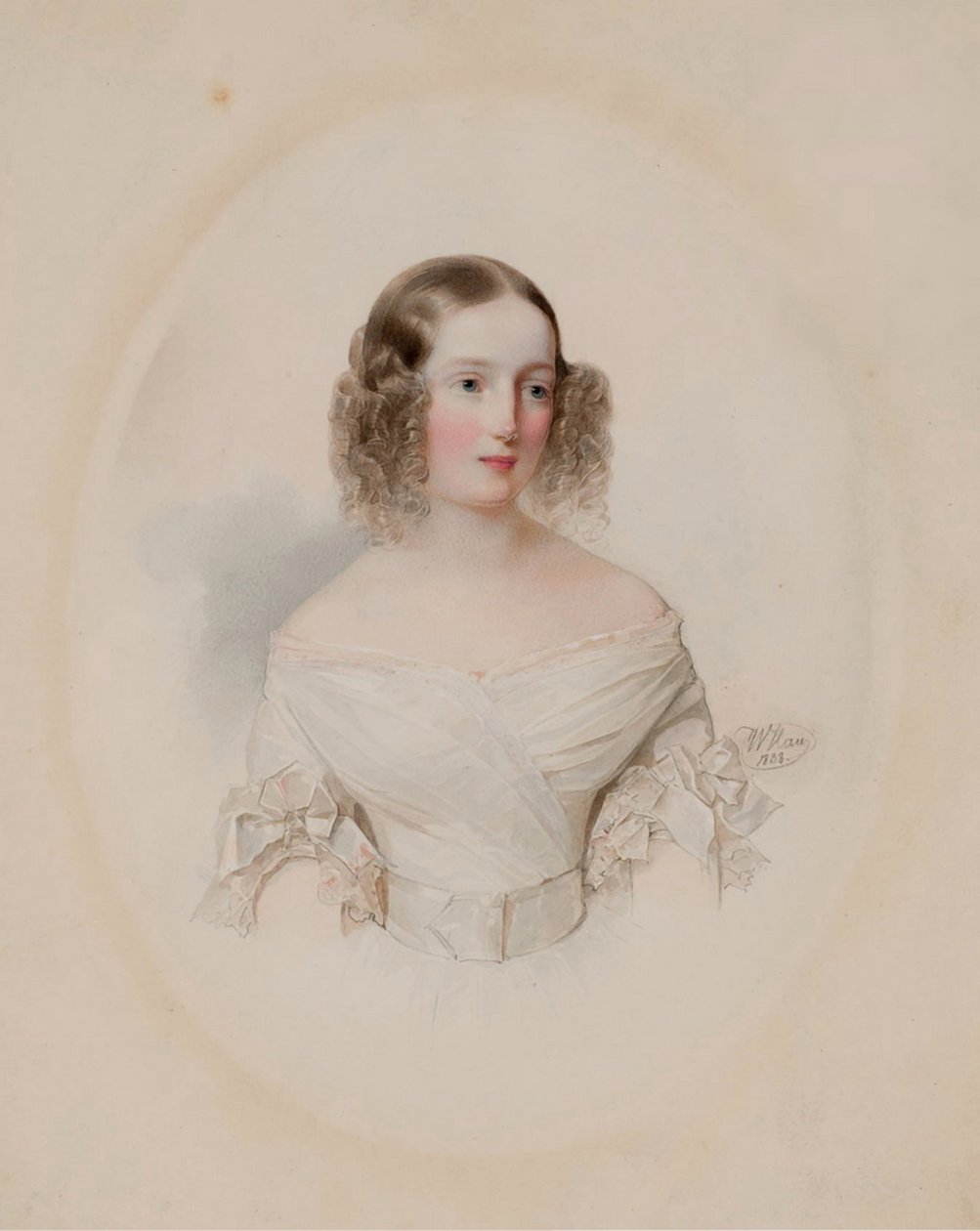 Portrait de la grande duchesse Olga Nikolaïevna de Russie 1822-1892, reine de Wurtemberg, 1838 - Hau