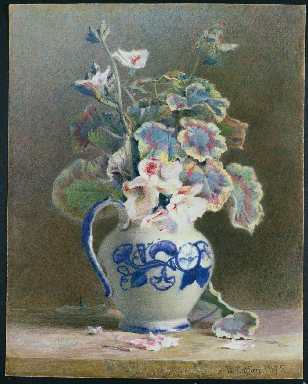 Géraniums dans un pichet en porcelaine, 1875 - Hector Caffieri
