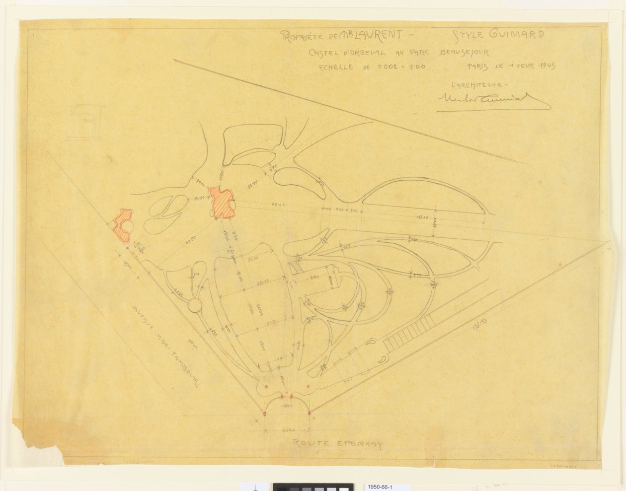 Plan du jardin, Château d