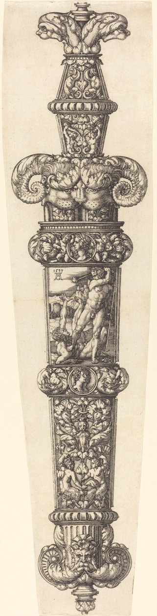 Conception pour un fourreau de poignard avec Caïn et Abel - Heinrich Aldegrever