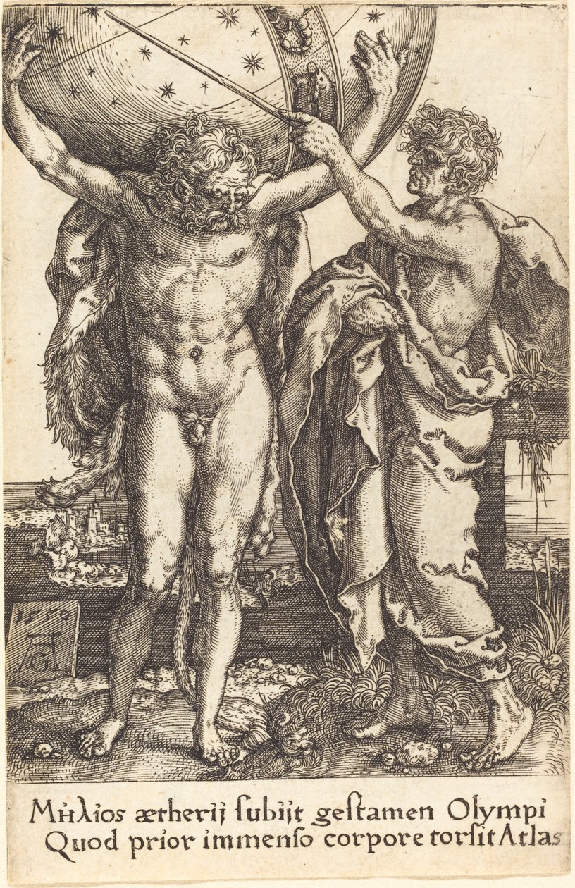Hercule et Atlas, 1550 - Heinrich Aldegrever