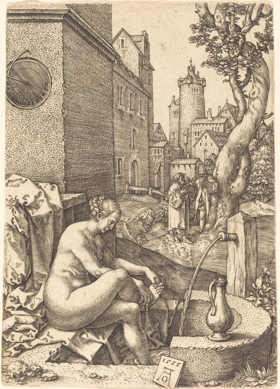Suzanne surprise par les deux vieillards - Heinrich Aldegrever