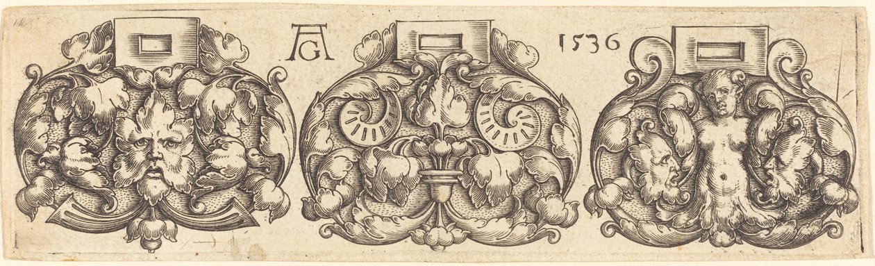 Trois boucles de ceintures côte à côte - Heinrich Aldegrever