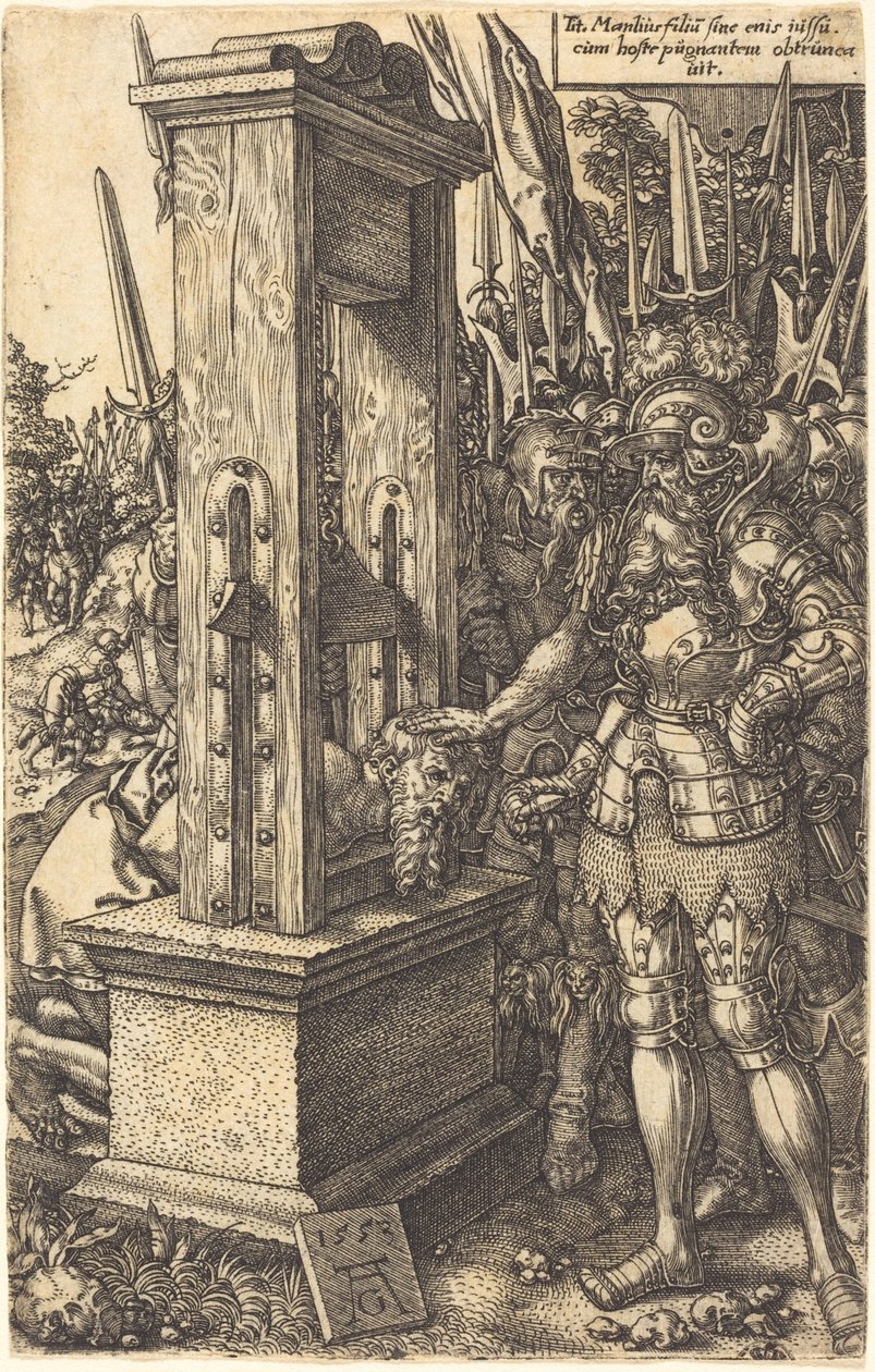 Titus Manlius décapitant son fils, 1553 - Heinrich Aldegrever