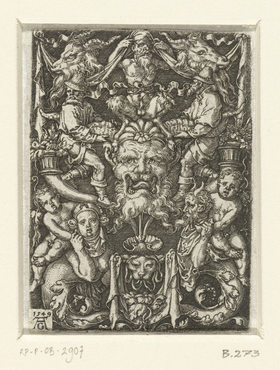 Décoration plate avec grotesques - Heinrich Aldegrever