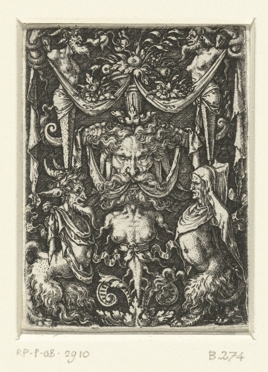 Décoration plate avec grotesques - Heinrich Aldegrever