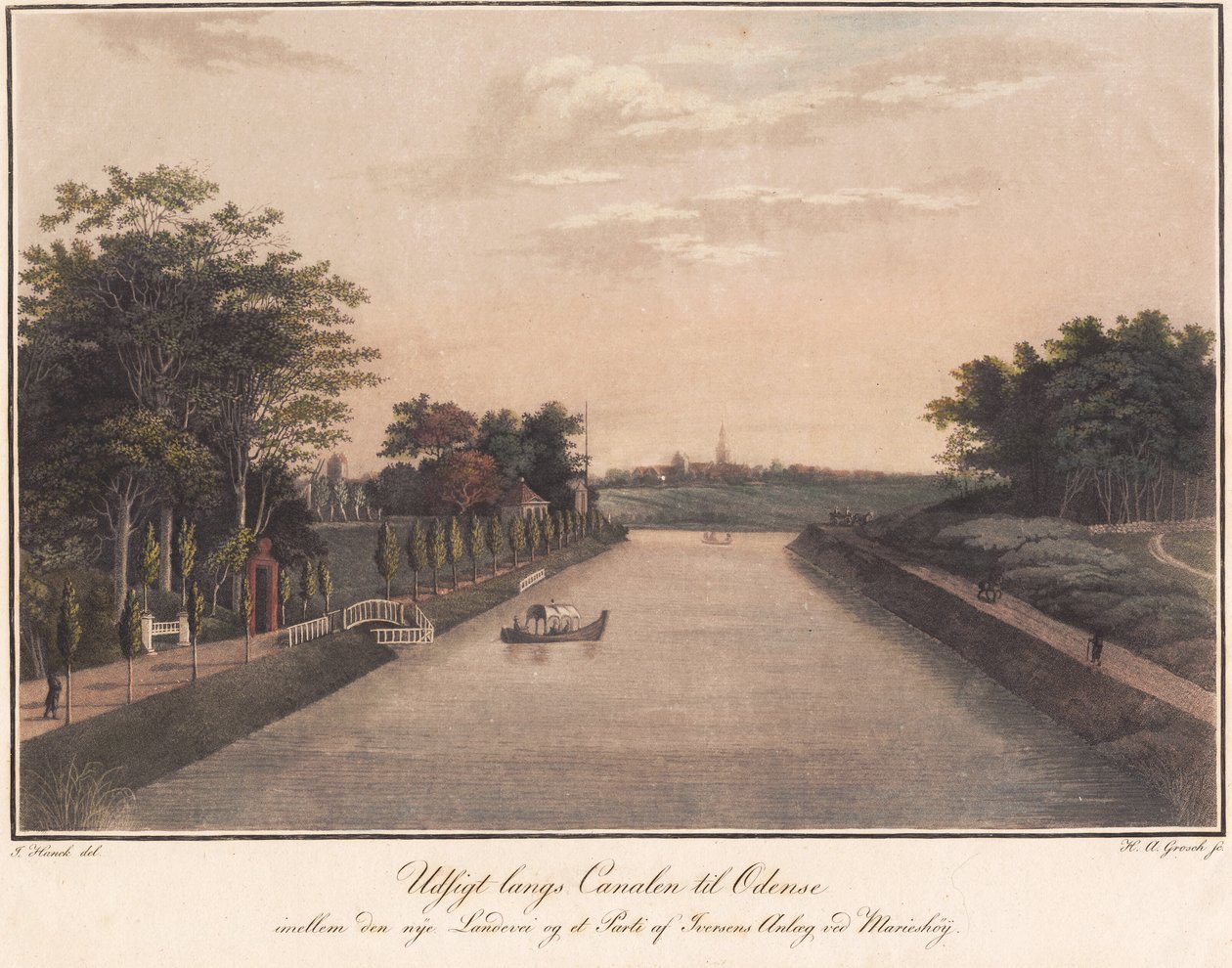 Vue le long du canal vers Odense - Heinrich Grosch