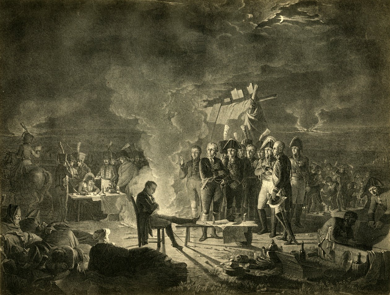 Bivouac de Napoléon sur le champ de bataille de Wagram pendant la nuit du 5-6 juillet 1809 - Heinrich Guttenberg