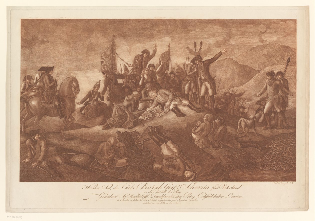 Mort héroïque de Christoph Schwerin à la bataille de Prague - Heinrich Jan Penningh