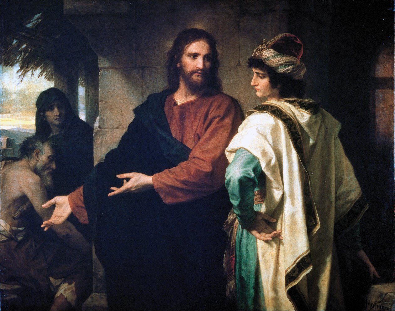 Jésus et le jeune homme riche - Heinrich Karl Hofmann