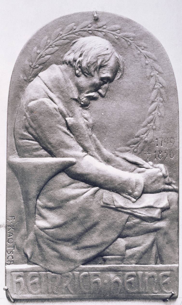 Médaillon portrait de Heinrich Heine (1797-1856) - Heinrich Kautsch